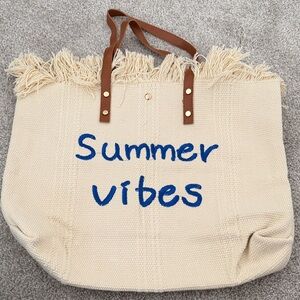 Beige Summer Vibes Tote Bag